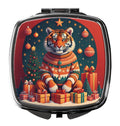 Tiger Christmas Compact Mirror Decorative Travel Makeup Mirror for Women Girls Gifts Pocket Makeup Mirror Folding Handheld