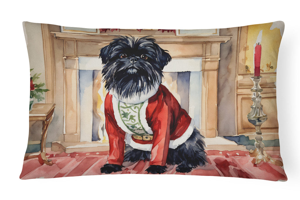 Affenpinscher Christmas Decorative Throw Pillow 12x16 Indoor Outdoor Accent Cushion, Fabric Cover with Insert for Sofa, Bed, Porch & Living Room