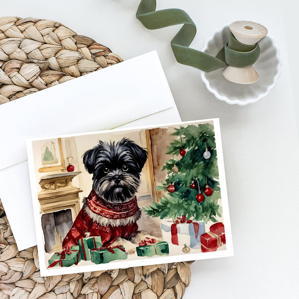Affenpinscher Christmas Greeting Cards Pack of 8 Blank Cards with Envelopes Whimsical A7 Size 5x7