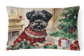 Affenpinscher Christmas Decorative Throw Pillow 12x16 Indoor Outdoor Accent Cushion, Fabric Cover with Insert for Sofa, Bed, Porch & Living Room