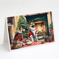 Akita Christmas Greeting Cards Pack of 8 Blank Cards with Envelopes Whimsical A7 Size 5x7