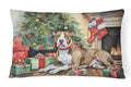 Pit Bull Terrier Christmas Decorative Throw Pillow 12x16 Indoor Outdoor Accent Cushion, Fabric Cover with Insert for Sofa, Bed, Porch & Living Room