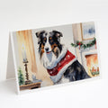Australian Shepherd Christmas Greeting Cards Pack of 8 Blank Cards with Envelopes Whimsical A7 Size 5x7