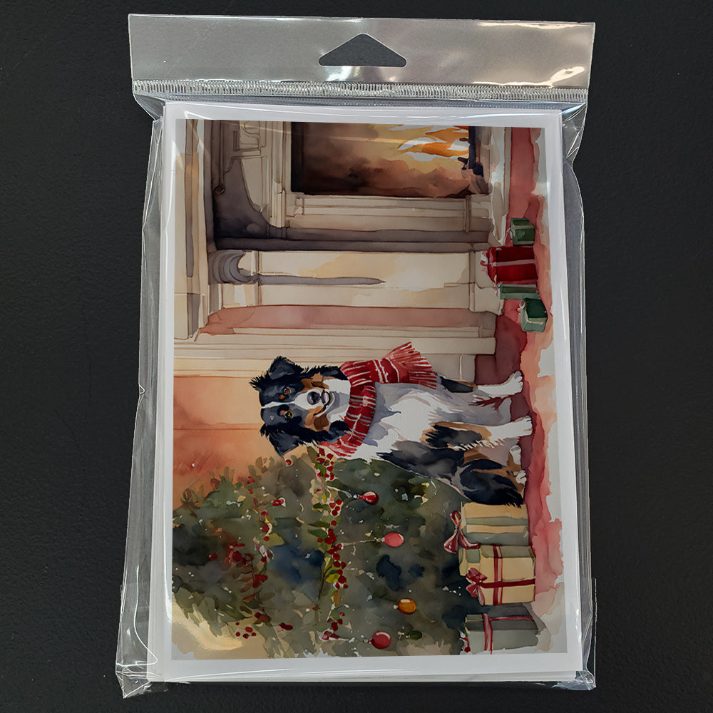 Australian Shepherd Christmas Greeting Cards Pack of 8 Blank Cards with Envelopes Whimsical A7 Size 5x7
