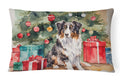 Australian Shepherd Christmas Decorative Throw Pillow 12x16 Indoor Outdoor Accent Cushion, Fabric Cover with Insert for Sofa, Bed, Porch & Living Room