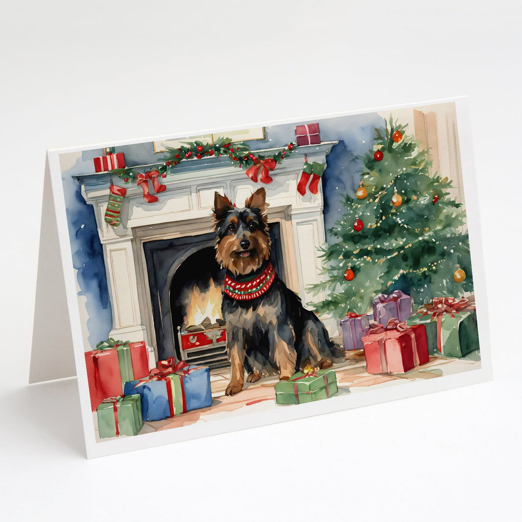 Australian Terrier Christmas Greeting Cards Pack of 8 Blank Cards with Envelopes Whimsical A7 Size 5x7