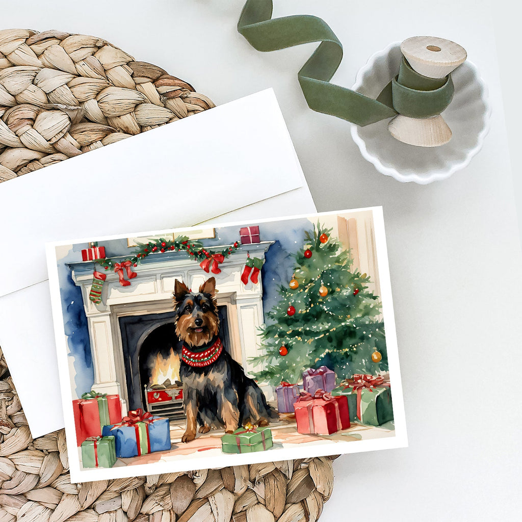 Australian Terrier Christmas Greeting Cards Pack of 8 Blank Cards with Envelopes Whimsical A7 Size 5x7