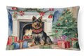 Australian Terrier Christmas Decorative Throw Pillow 12x16 Indoor Outdoor Accent Cushion, Fabric Cover with Insert for Sofa, Bed, Porch & Living Room