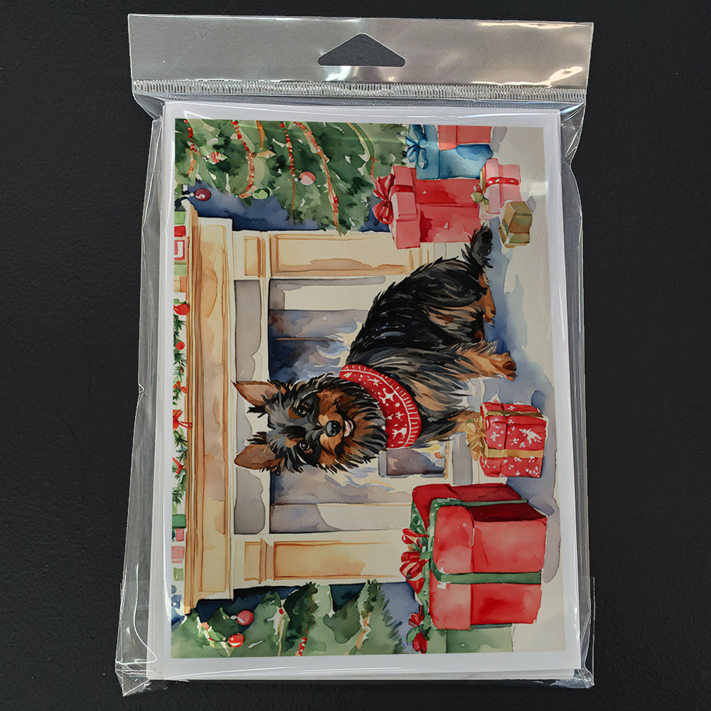 Australian Terrier Christmas Greeting Cards Pack of 8 Blank Cards with Envelopes Whimsical A7 Size 5x7