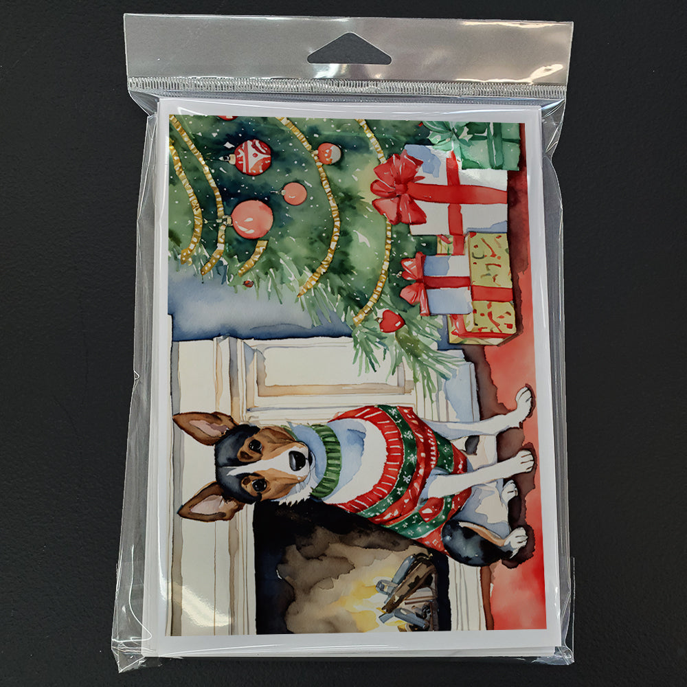 Basenji Christmas Greeting Cards Pack of 8 Blank Cards with Envelopes Whimsical A7 Size 5x7