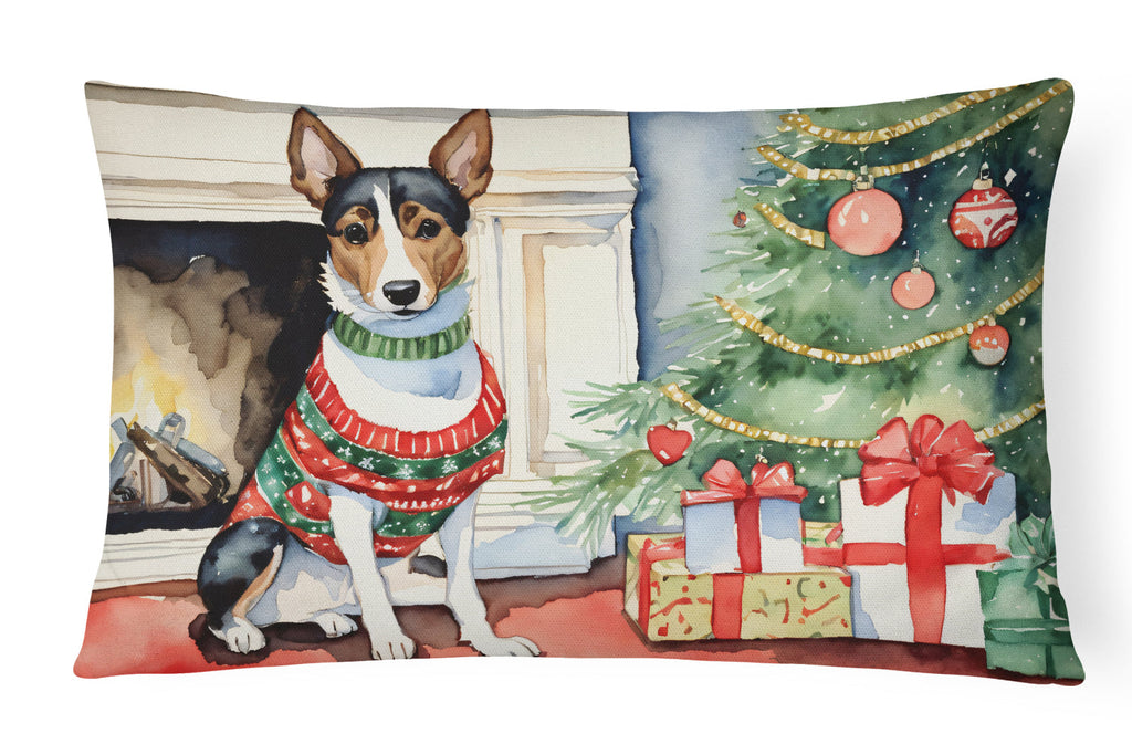 Basenji Christmas Decorative Throw Pillow 12x16 Indoor Outdoor Accent Cushion, Fabric Cover with Insert for Sofa, Bed, Porch & Living Room