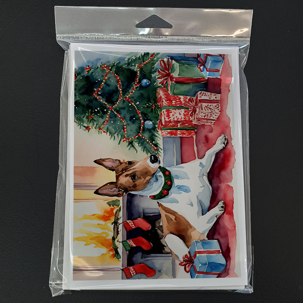 Basenji Christmas Greeting Cards Pack of 8 Blank Cards with Envelopes Whimsical A7 Size 5x7