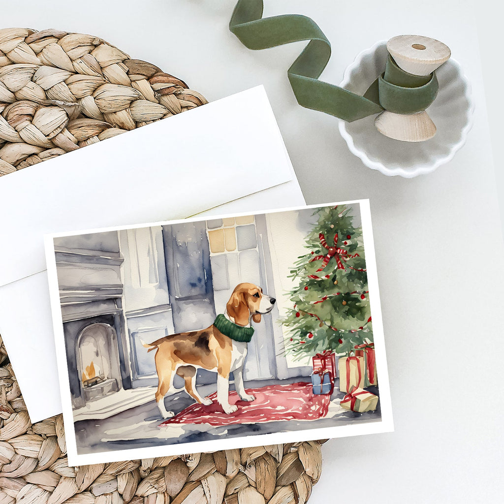 Beagle Christmas Greeting Cards Pack of 8 Blank Cards with Envelopes Whimsical A7 Size 5x7