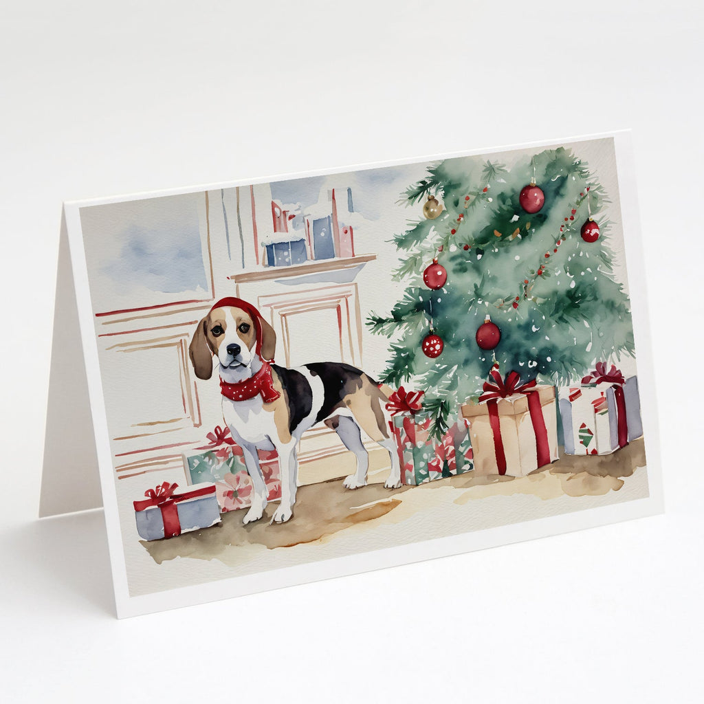 Beagle Christmas Greeting Cards Pack of 8 Blank Cards with Envelopes Whimsical A7 Size 5x7