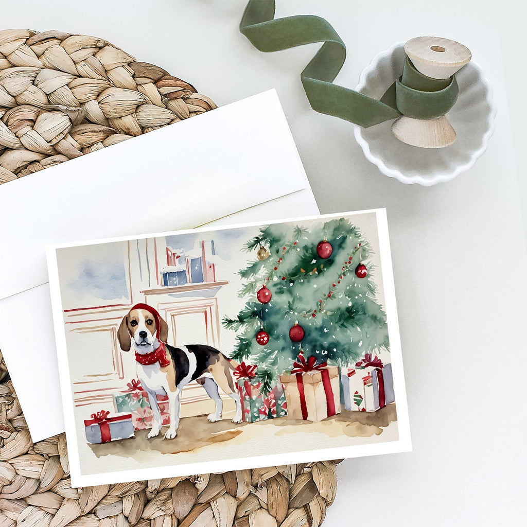 Beagle Christmas Greeting Cards Pack of 8 Blank Cards with Envelopes Whimsical A7 Size 5x7
