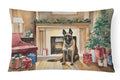 Belgian Malinois Christmas Decorative Throw Pillow 12x16 Indoor Outdoor Accent Cushion, Fabric Cover with Insert for Sofa, Bed, Porch & Living Room