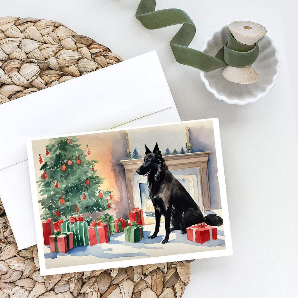 Belgian Sheepdog Christmas Greeting Cards Pack of 8 Blank Cards with Envelopes Whimsical A7 Size 5x7