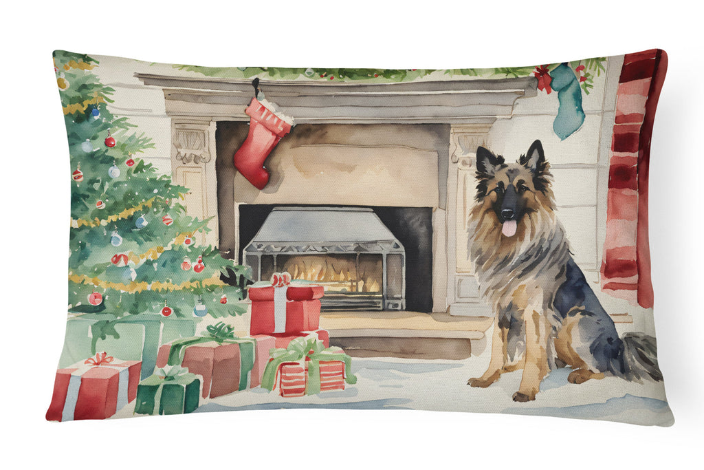 Belgian Tervuren Christmas Decorative Throw Pillow 12x16 Indoor Outdoor Accent Cushion, Fabric Cover with Insert for Sofa, Bed, Porch & Living Room