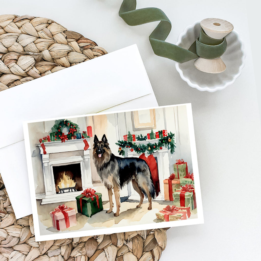 Belgian Tervuren Christmas Greeting Cards Pack of 8 Blank Cards with Envelopes Whimsical A7 Size 5x7