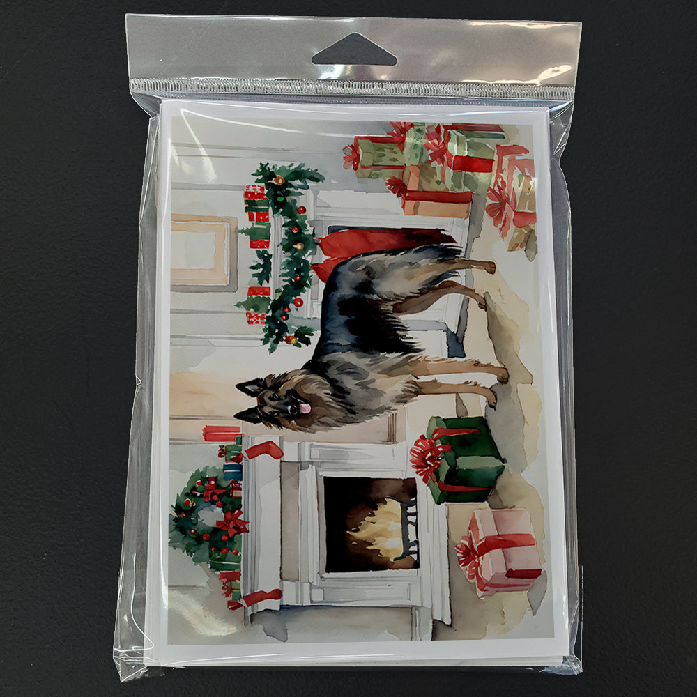 Belgian Tervuren Christmas Greeting Cards Pack of 8 Blank Cards with Envelopes Whimsical A7 Size 5x7