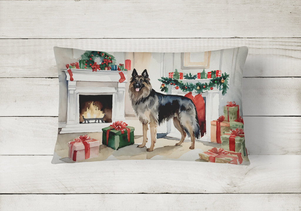 Belgian Tervuren Christmas Decorative Throw Pillow 12x16 Indoor Outdoor Accent Cushion, Fabric Cover with Insert for Sofa, Bed, Porch & Living Room