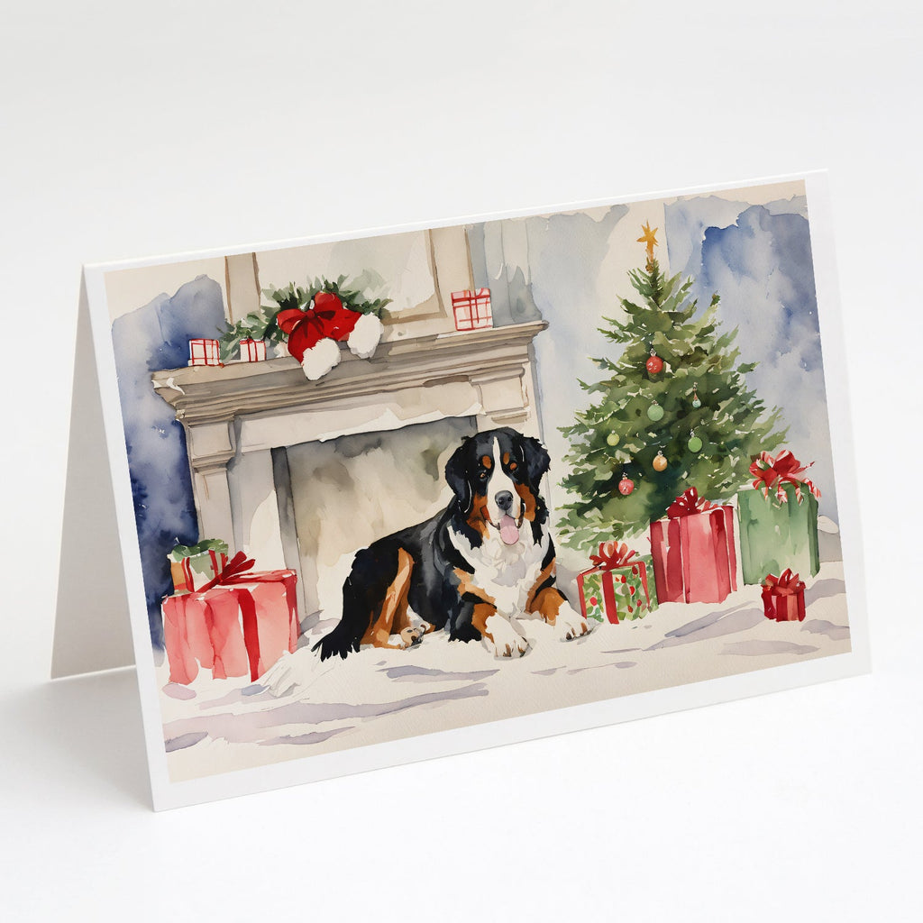Bernese Mountain Dog Christmas Greeting Cards Pack of 8 Blank Cards with Envelopes Whimsical A7 Size 5x7