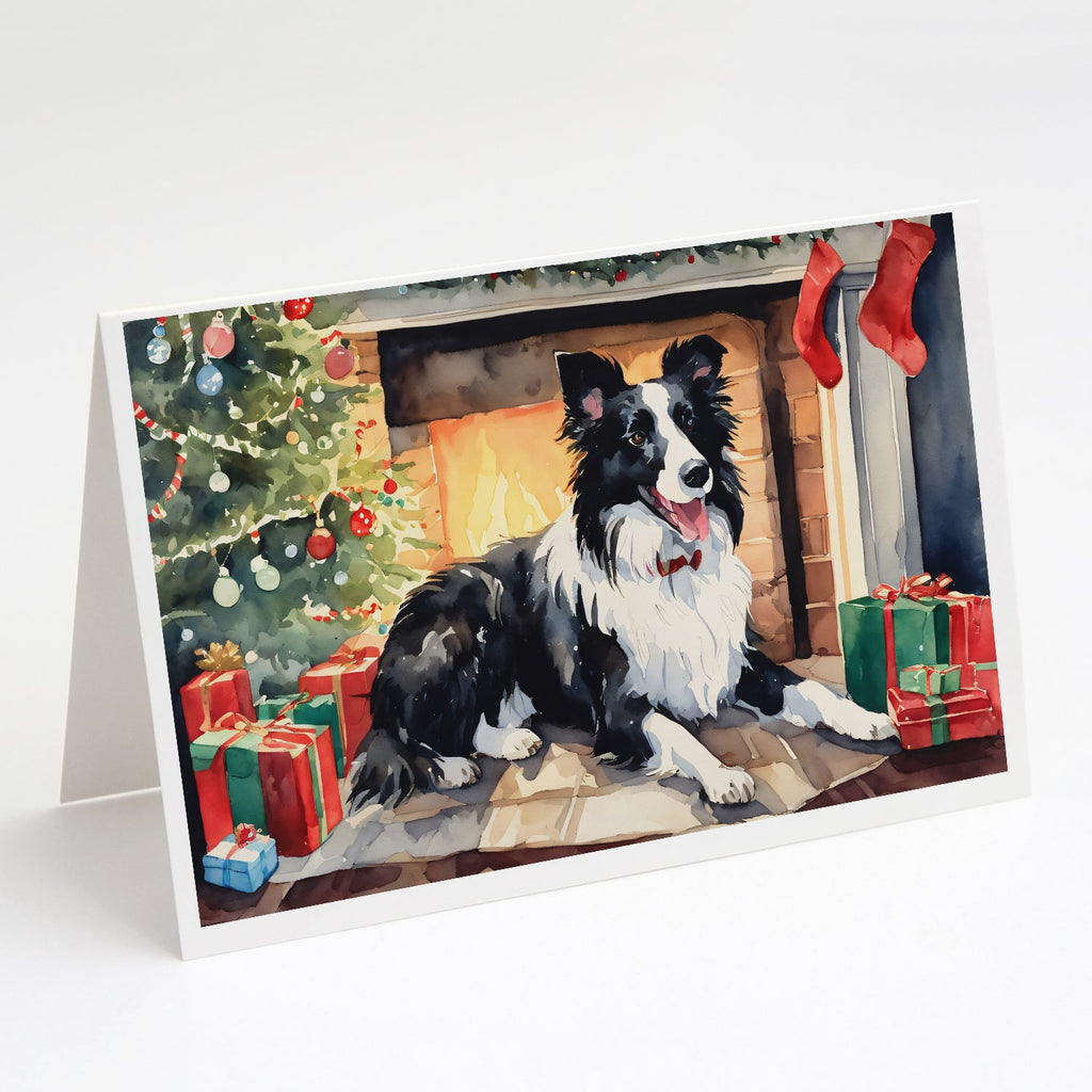 Border Collie Christmas Greeting Cards Pack of 8 Blank Cards with Envelopes Whimsical A7 Size 5x7