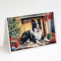 Border Collie Christmas Greeting Cards Pack of 8 Blank Cards with Envelopes Whimsical A7 Size 5x7