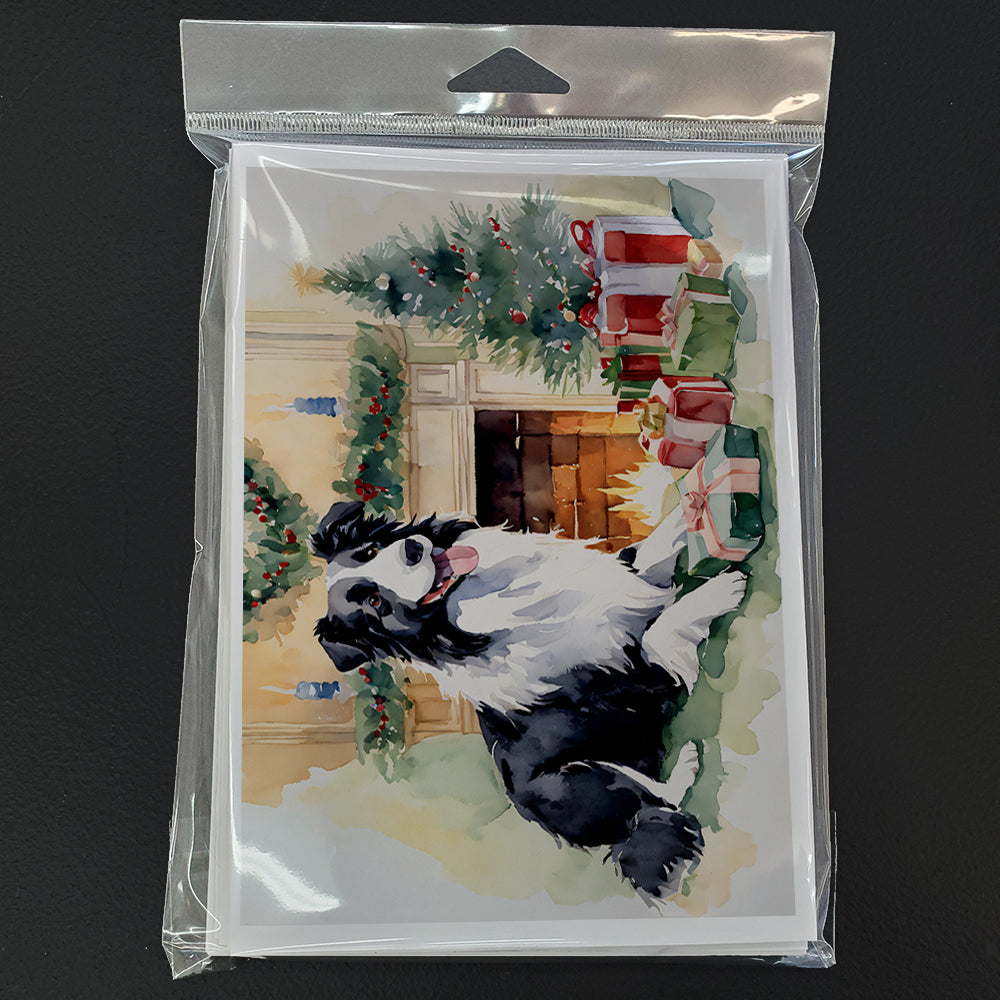 Border Collie Christmas Greeting Cards Pack of 8 Blank Cards with Envelopes Whimsical A7 Size 5x7