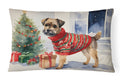 Border Terrier Christmas Decorative Throw Pillow 12x16 Indoor Outdoor Accent Cushion, Fabric Cover with Insert for Sofa, Bed, Porch & Living Room