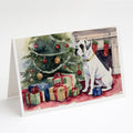 White Boxer Christmas Greeting Cards Pack of 8 Blank Cards with Envelopes Whimsical A7 Size 5x7