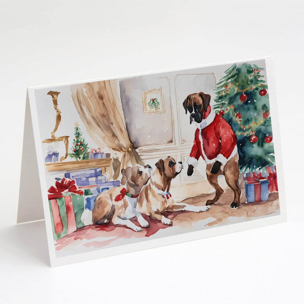 Fawn Boxer Christmas Greeting Cards Pack of 8 Blank Cards with Envelopes Whimsical A7 Size 5x7