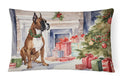 Fawn Boxer Christmas Decorative Throw Pillow 12x16 Indoor Outdoor Accent Cushion, Fabric Cover with Insert for Sofa, Bed, Porch & Living Room