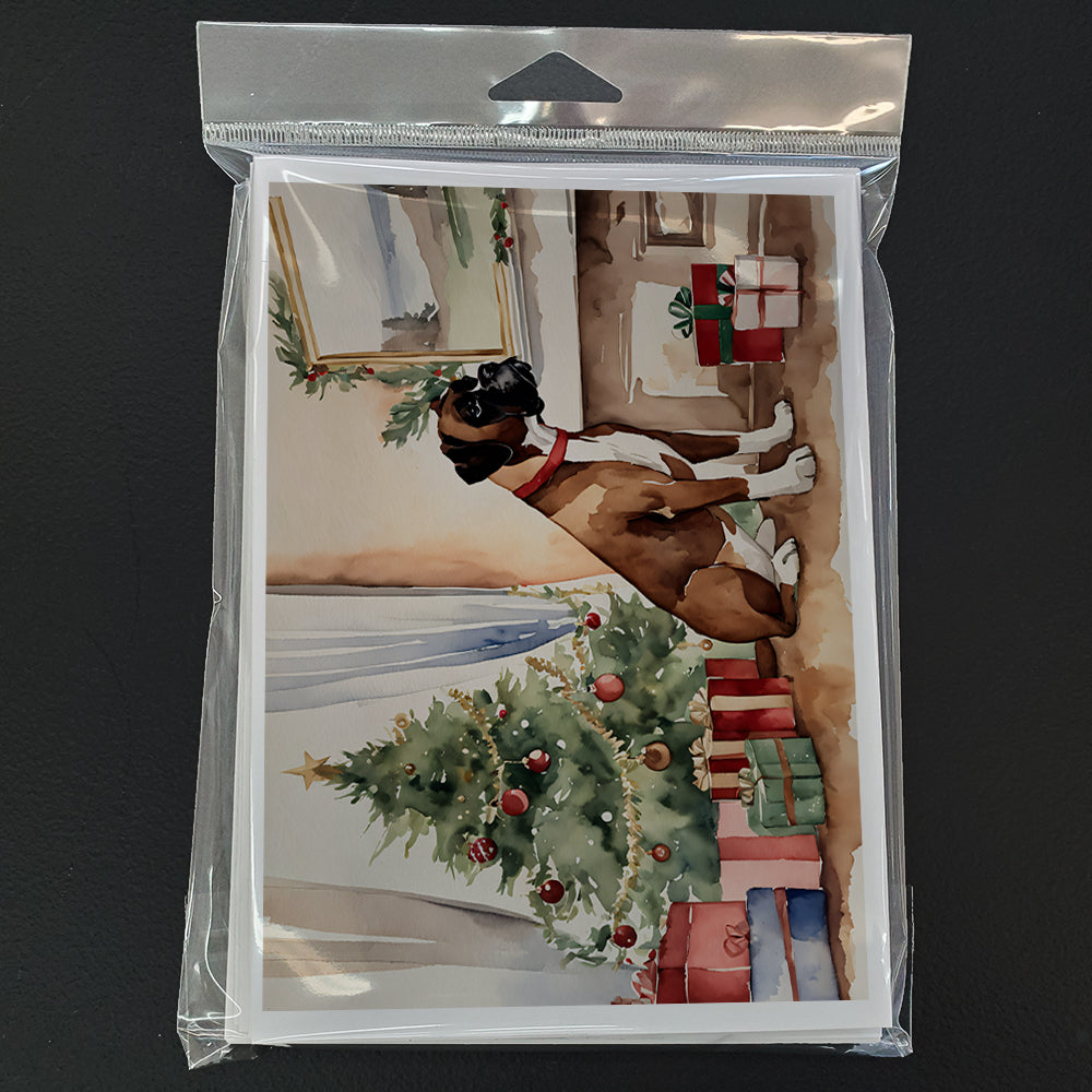 Fawn Boxer Christmas Greeting Cards Pack of 8 Blank Cards with Envelopes Whimsical A7 Size 5x7