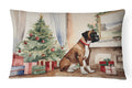 Fawn Boxer Christmas Decorative Throw Pillow 12x16 Indoor Outdoor Accent Cushion, Fabric Cover with Insert for Sofa, Bed, Porch & Living Room