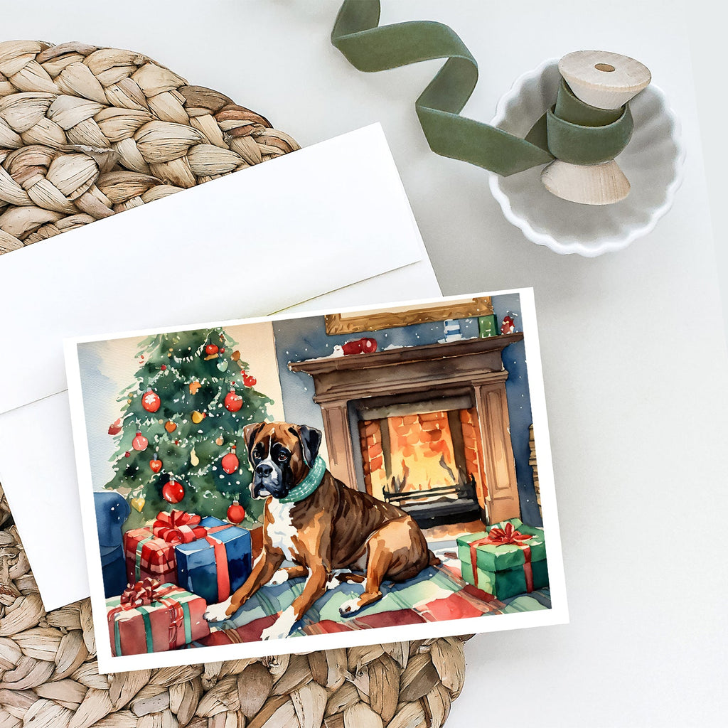 Fawn Boxer Christmas Greeting Cards Pack of 8 Blank Cards with Envelopes Whimsical A7 Size 5x7