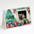 Cairn Terrier Christmas Greeting Cards Pack of 8 Blank Cards with Envelopes Whimsical A7 Size 5x7