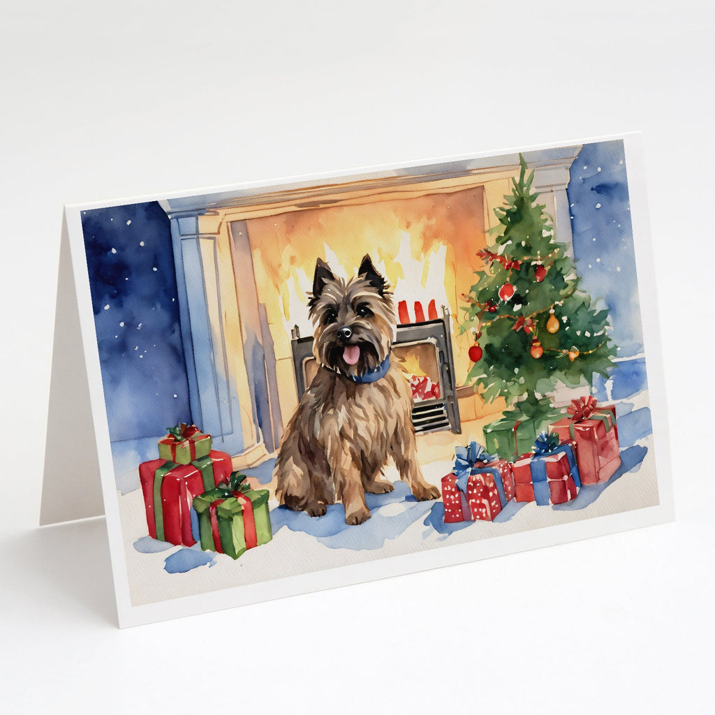 Cairn Terrier Christmas Greeting Cards Pack of 8 Blank Cards with Envelopes Whimsical A7 Size 5x7