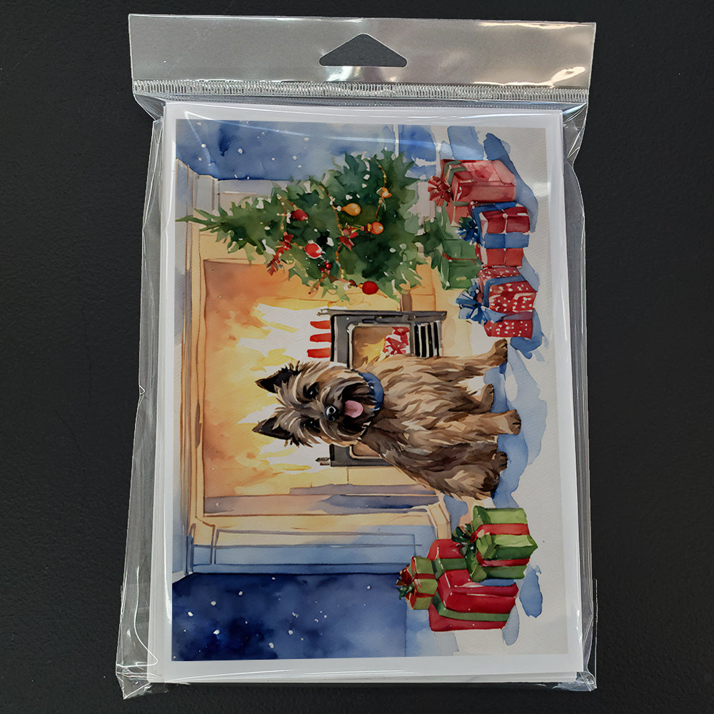 Cairn Terrier Christmas Greeting Cards Pack of 8 Blank Cards with Envelopes Whimsical A7 Size 5x7
