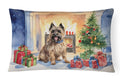 Cairn Terrier Christmas Decorative Throw Pillow 12x16 Indoor Outdoor Accent Cushion, Fabric Cover with Insert for Sofa, Bed, Porch & Living Room
