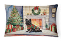 Cairn Terrier Christmas Decorative Throw Pillow 12x16 Indoor Outdoor Accent Cushion, Fabric Cover with Insert for Sofa, Bed, Porch & Living Room