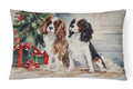 Cavalier Spaniel Christmas Decorative Throw Pillow 12x16 Indoor Outdoor Accent Cushion, Fabric Cover with Insert for Sofa, Bed, Porch & Living Room
