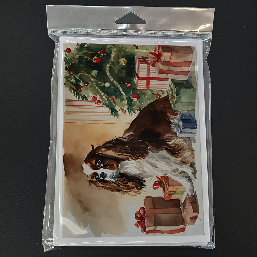Cavalier Spaniel Christmas Greeting Cards Pack of 8 Blank Cards with Envelopes Whimsical A7 Size 5x7