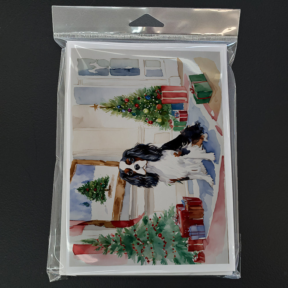 Cavalier Spaniel Christmas Greeting Cards Pack of 8 Blank Cards with Envelopes Whimsical A7 Size 5x7