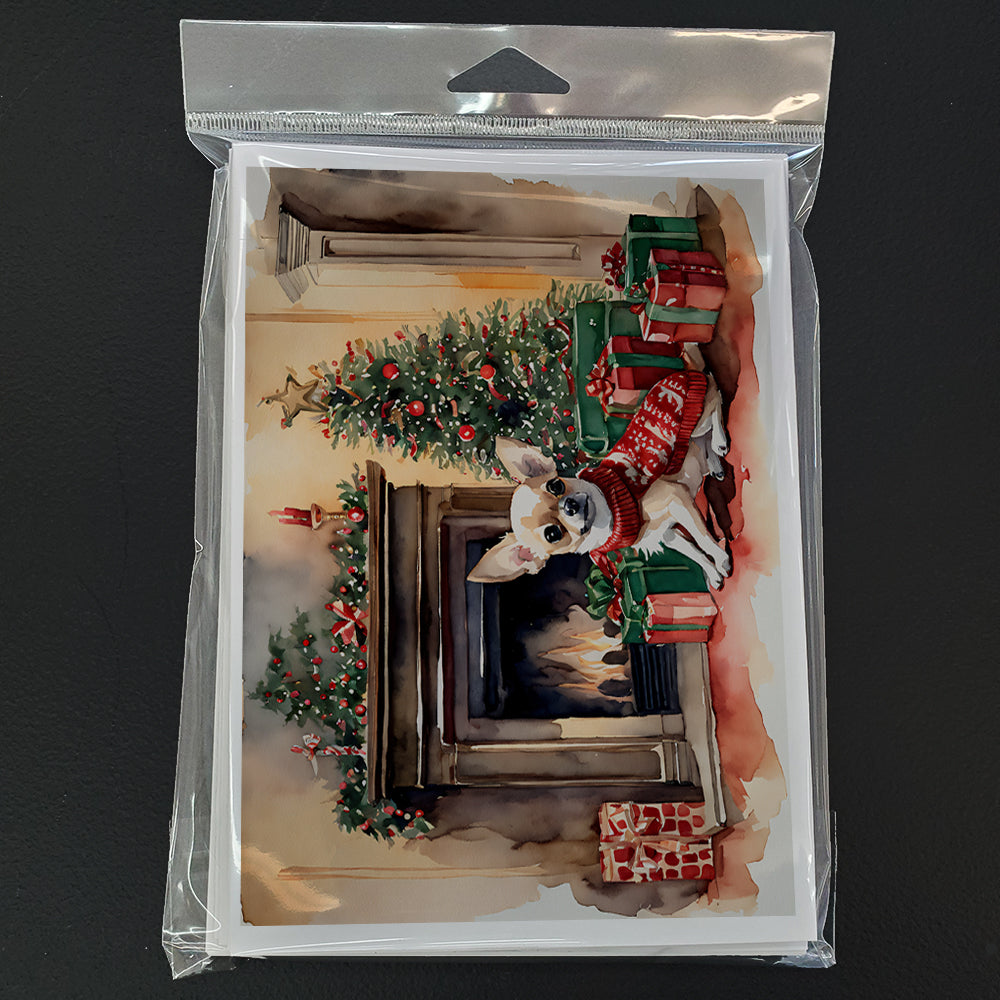 Chihuahua Christmas Greeting Cards Pack of 8 Blank Cards with Envelopes Whimsical A7 Size 5x7