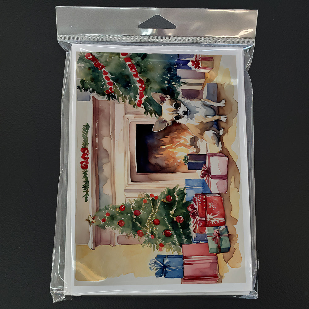 Chihuahua Christmas Greeting Cards Pack of 8 Blank Cards with Envelopes Whimsical A7 Size 5x7