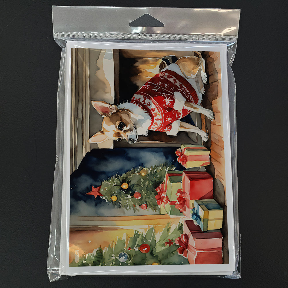 Chihuahua Christmas Greeting Cards Pack of 8 Blank Cards with Envelopes Whimsical A7 Size 5x7