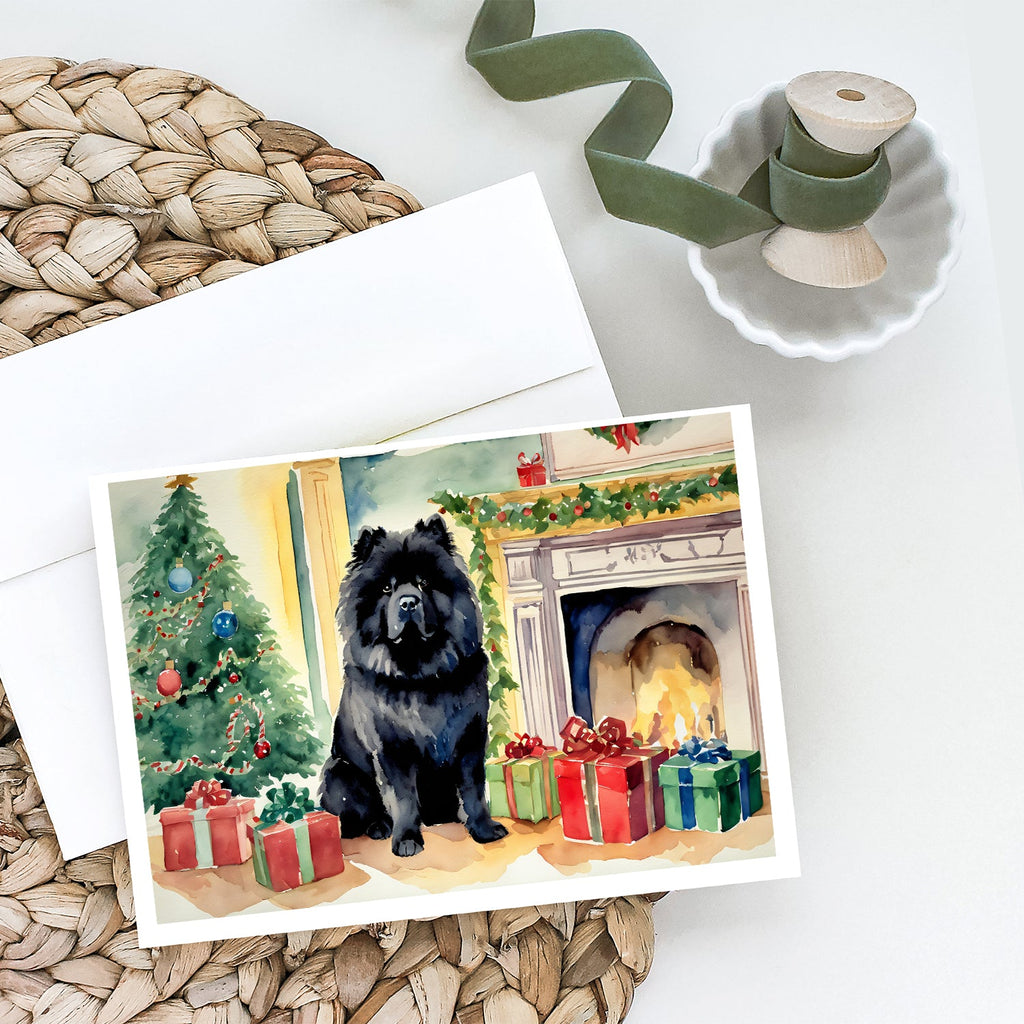 Black Chow Chow Christmas Greeting Cards Pack of 8 Blank Cards with Envelopes Whimsical A7 Size 5x7