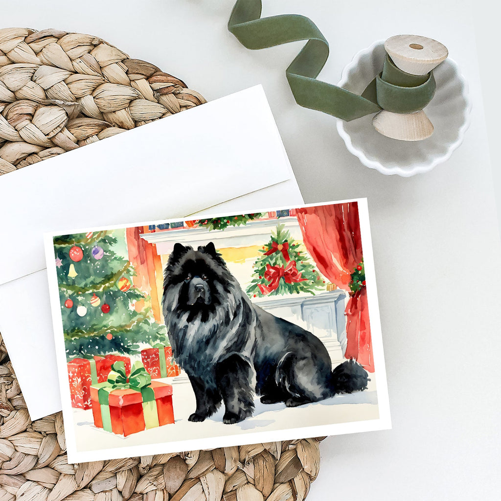 Black Chow Chow Christmas Greeting Cards Pack of 8 Blank Cards with Envelopes Whimsical A7 Size 5x7