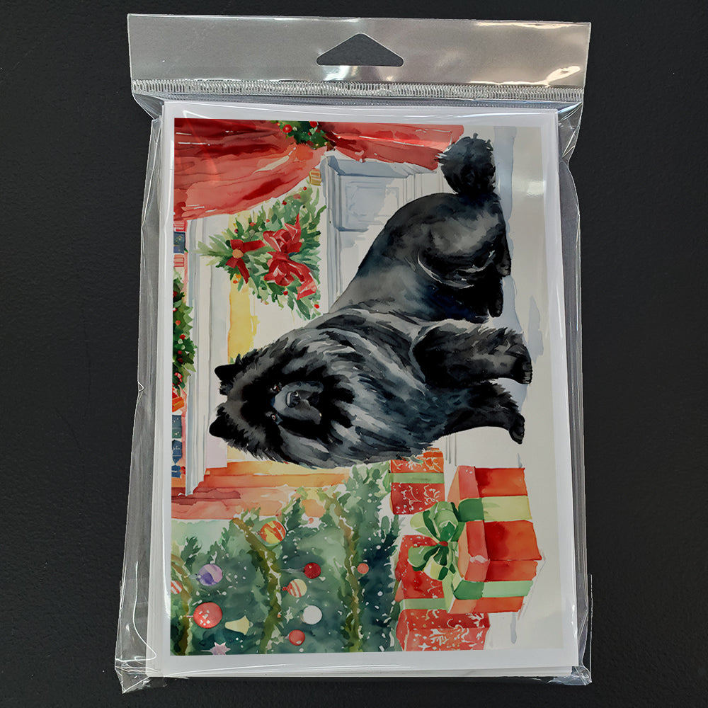 Black Chow Chow Christmas Greeting Cards Pack of 8 Blank Cards with Envelopes Whimsical A7 Size 5x7